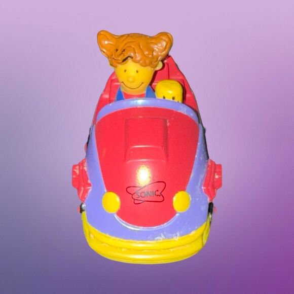 Vintage 2001 Sonic Kids Meal Spring Pull-Back Toy Bumper Car 2.5” A29 - Picture 2 of 7